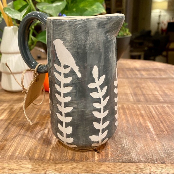 NWT Mud Pie Blue Stoneware Bud Vase - Picture 4 of 6